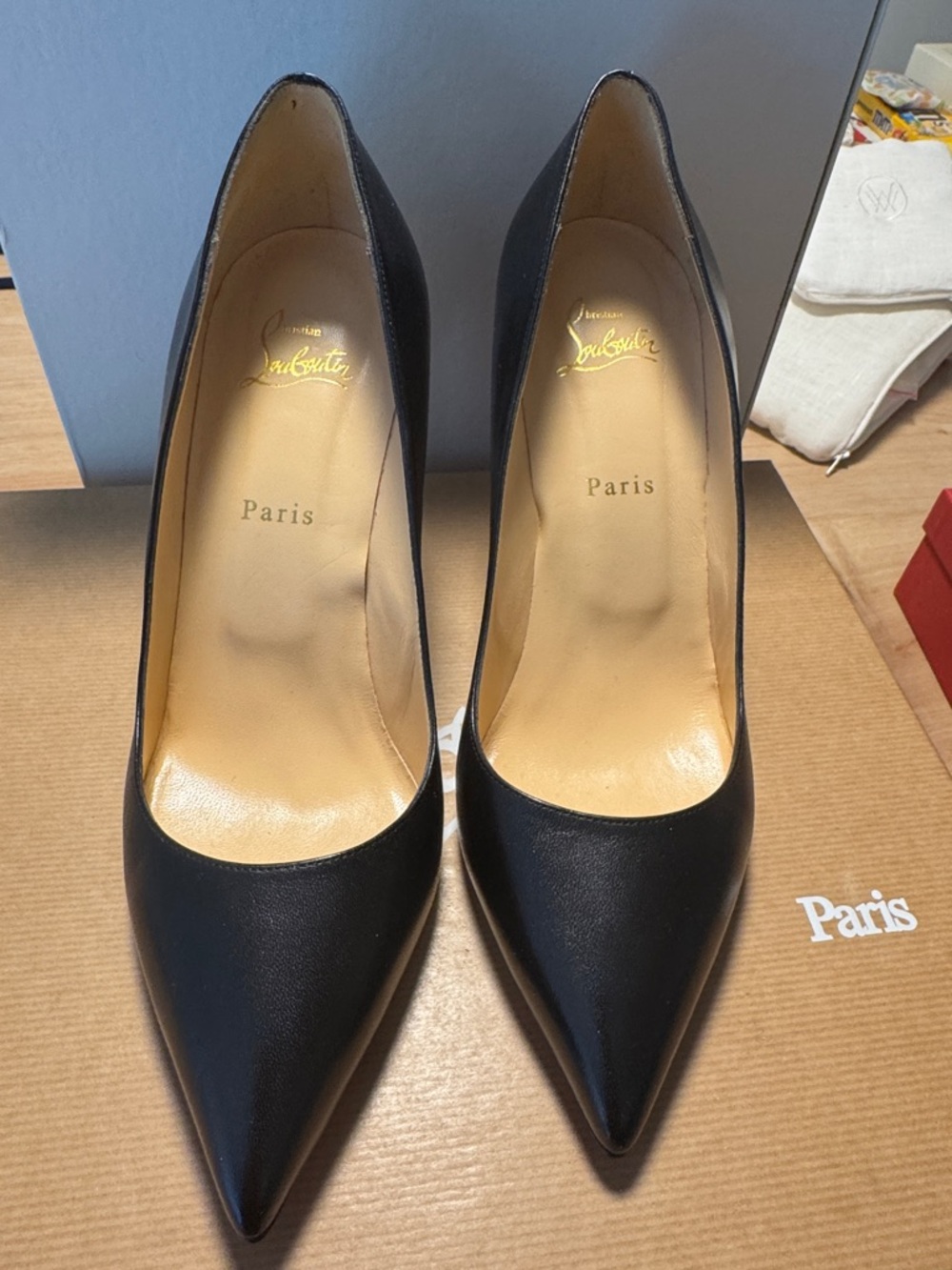 Christian Louboutin Black Pointed Leather Pumps - Classic Stiletto